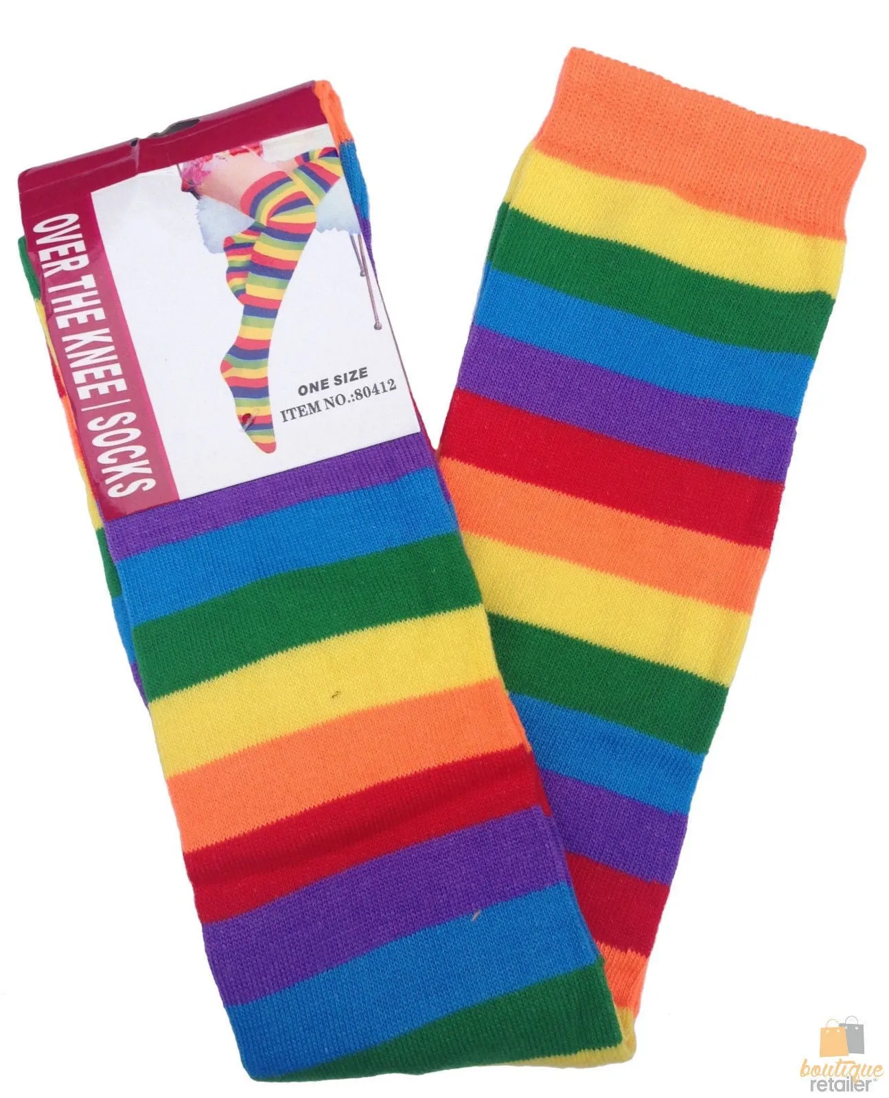 10x OVER THE KNEE SOCKS Plain Striped High Thigh Ladies Long Stocking BULK Price