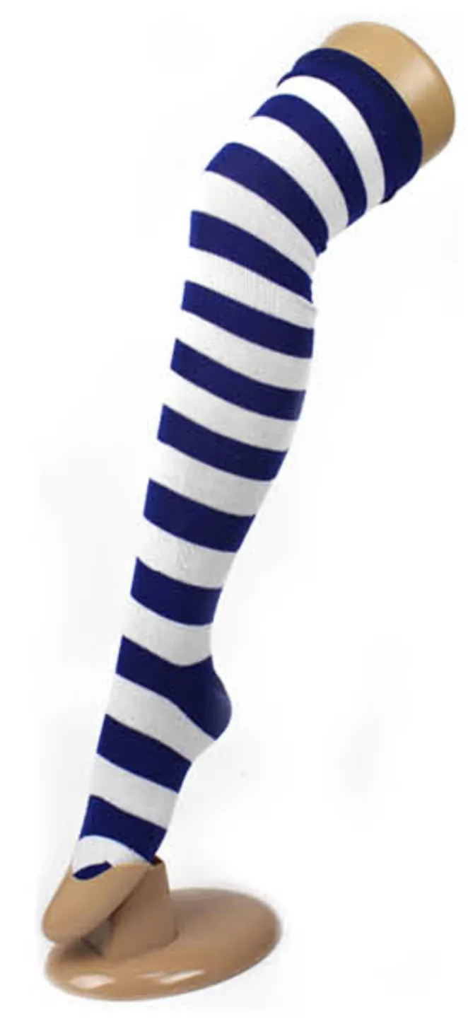 10x OVER THE KNEE SOCKS Plain Striped High Thigh Ladies Long Stocking BULK Price