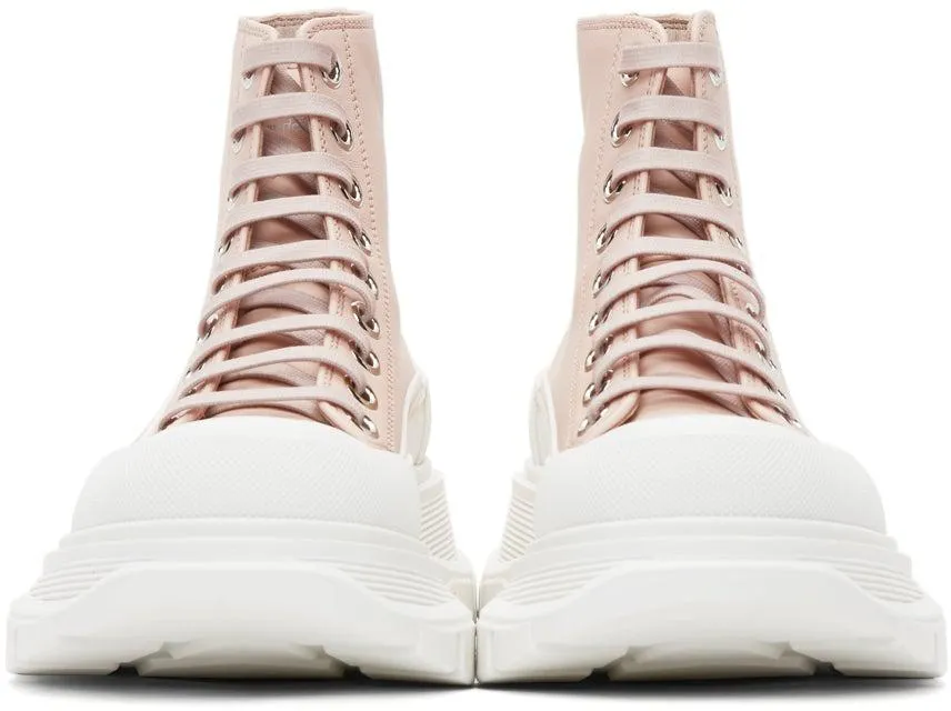 Alexander McQueen Pink Leather Tread Slick High Sneakers