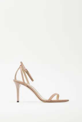 Beige Ankle Strap Heel