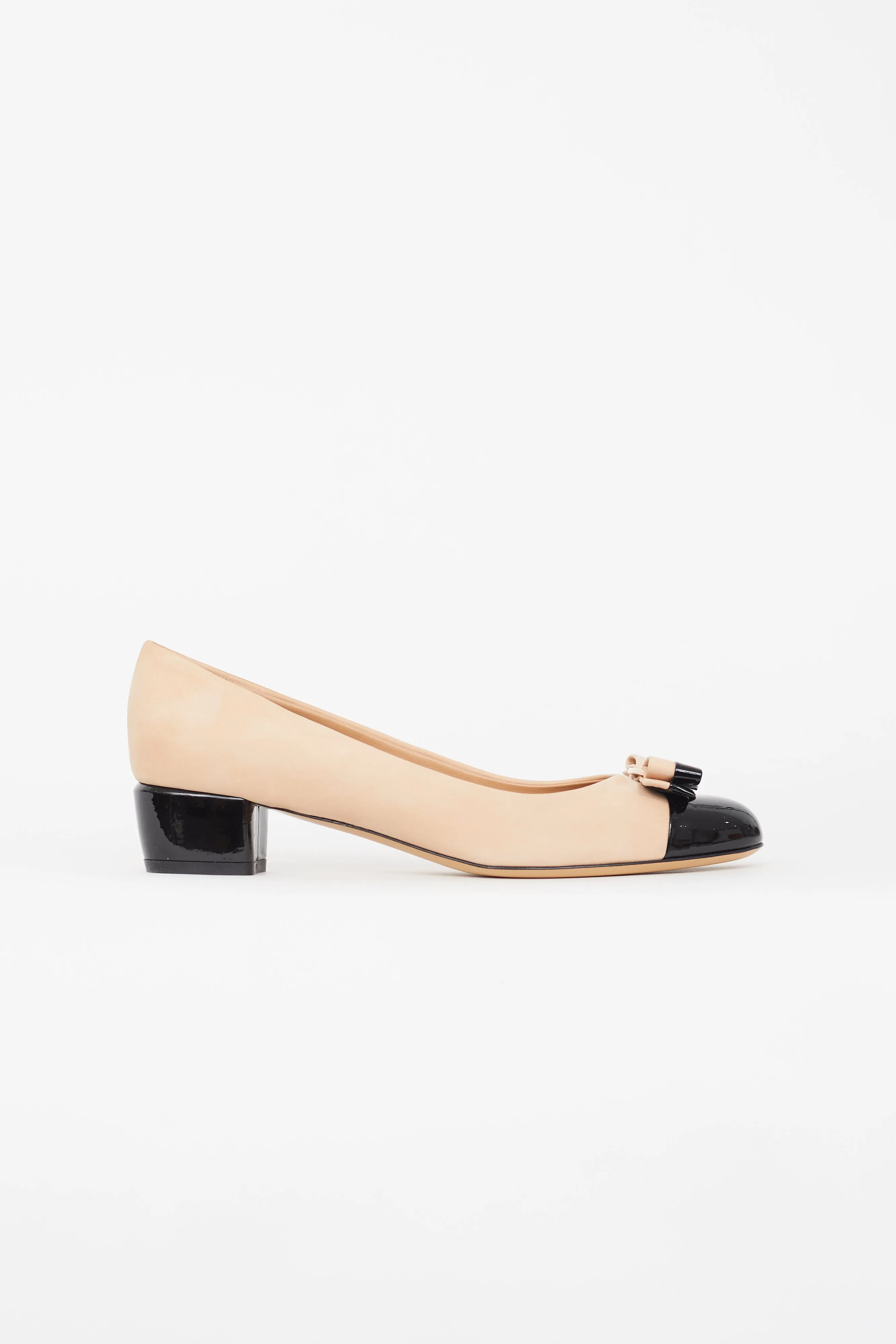 Beige Suede Vara Bow Heel