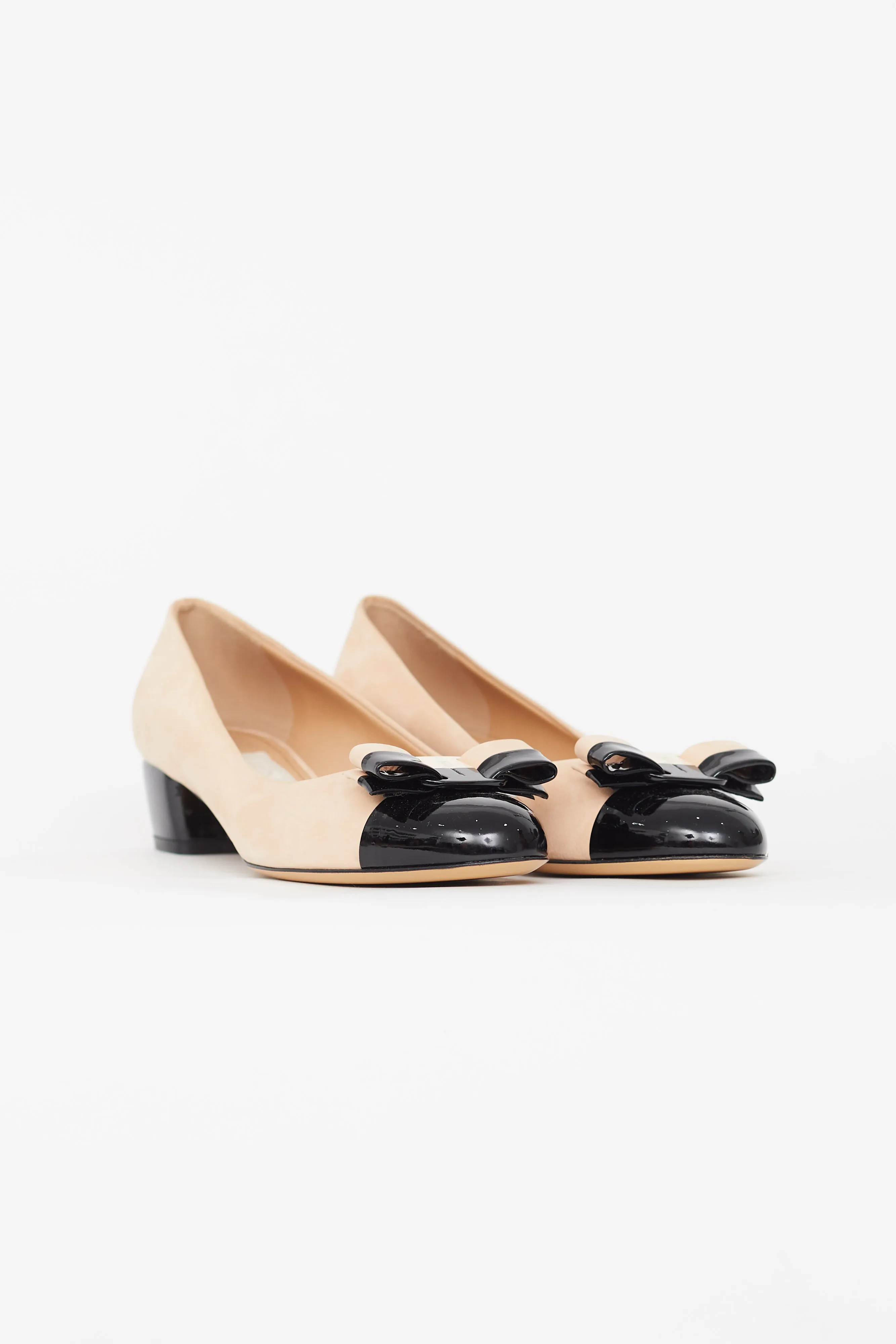 Beige Suede Vara Bow Heel