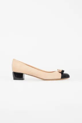 Beige Suede Vara Bow Heel