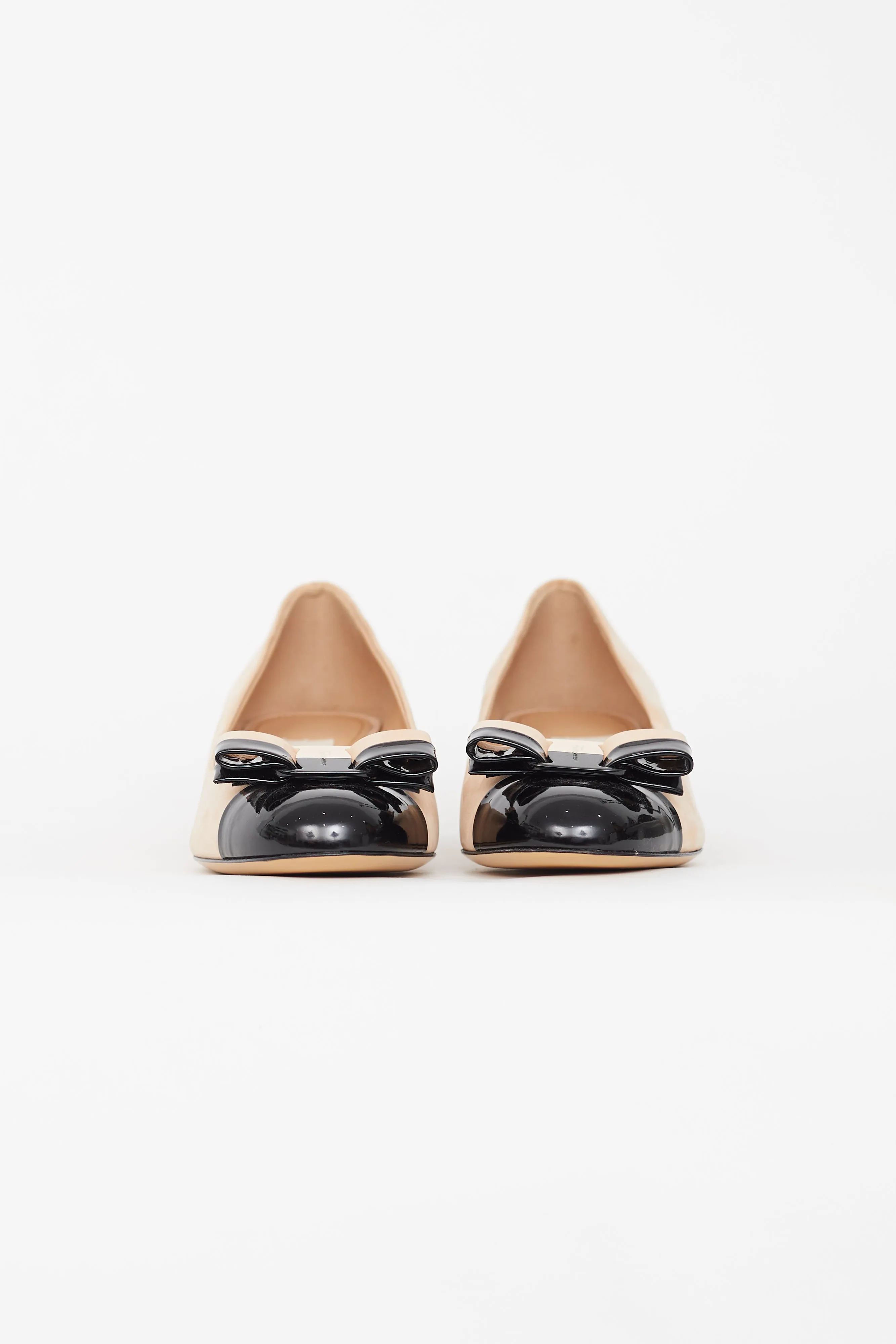Beige Suede Vara Bow Heel