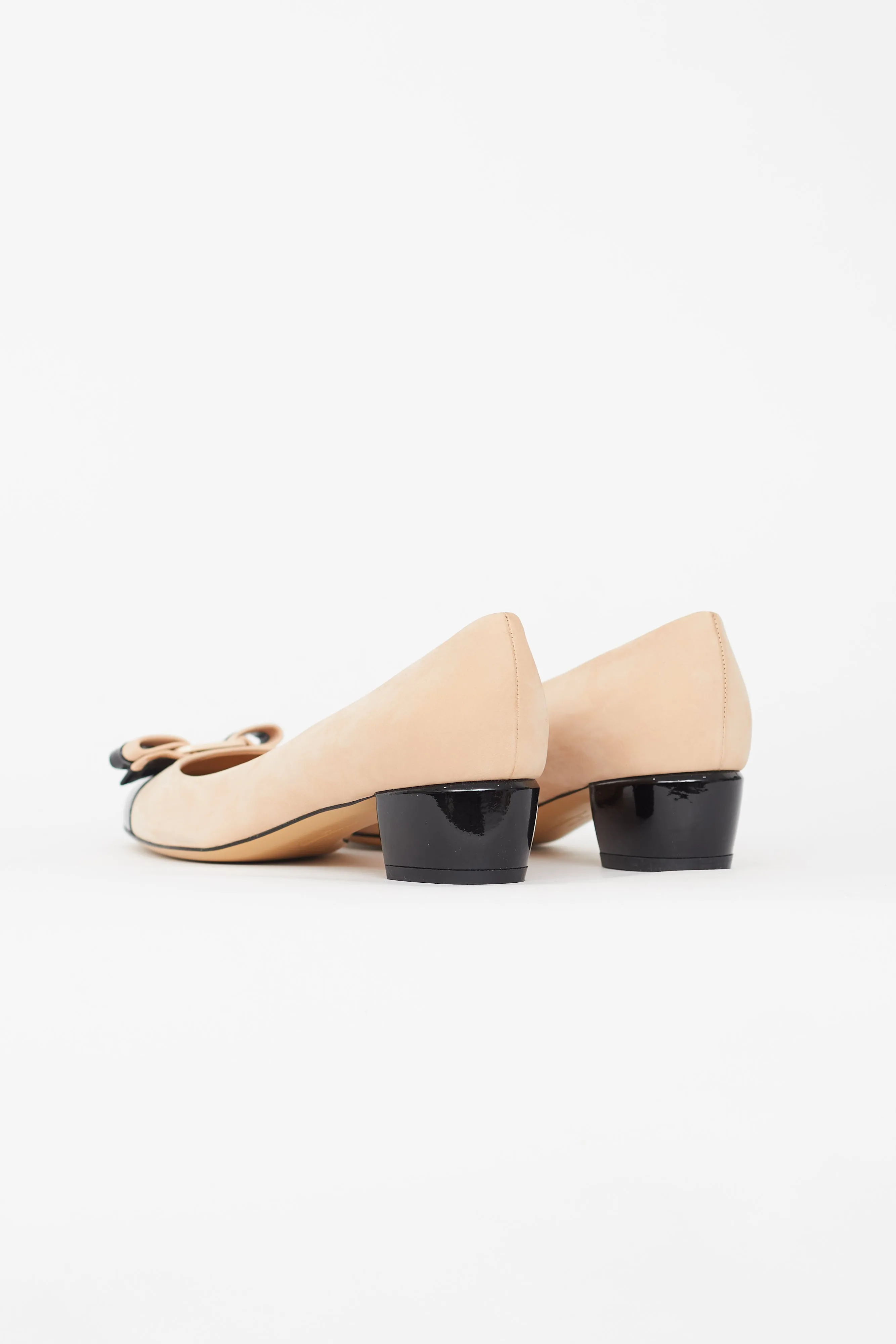 Beige Suede Vara Bow Heel