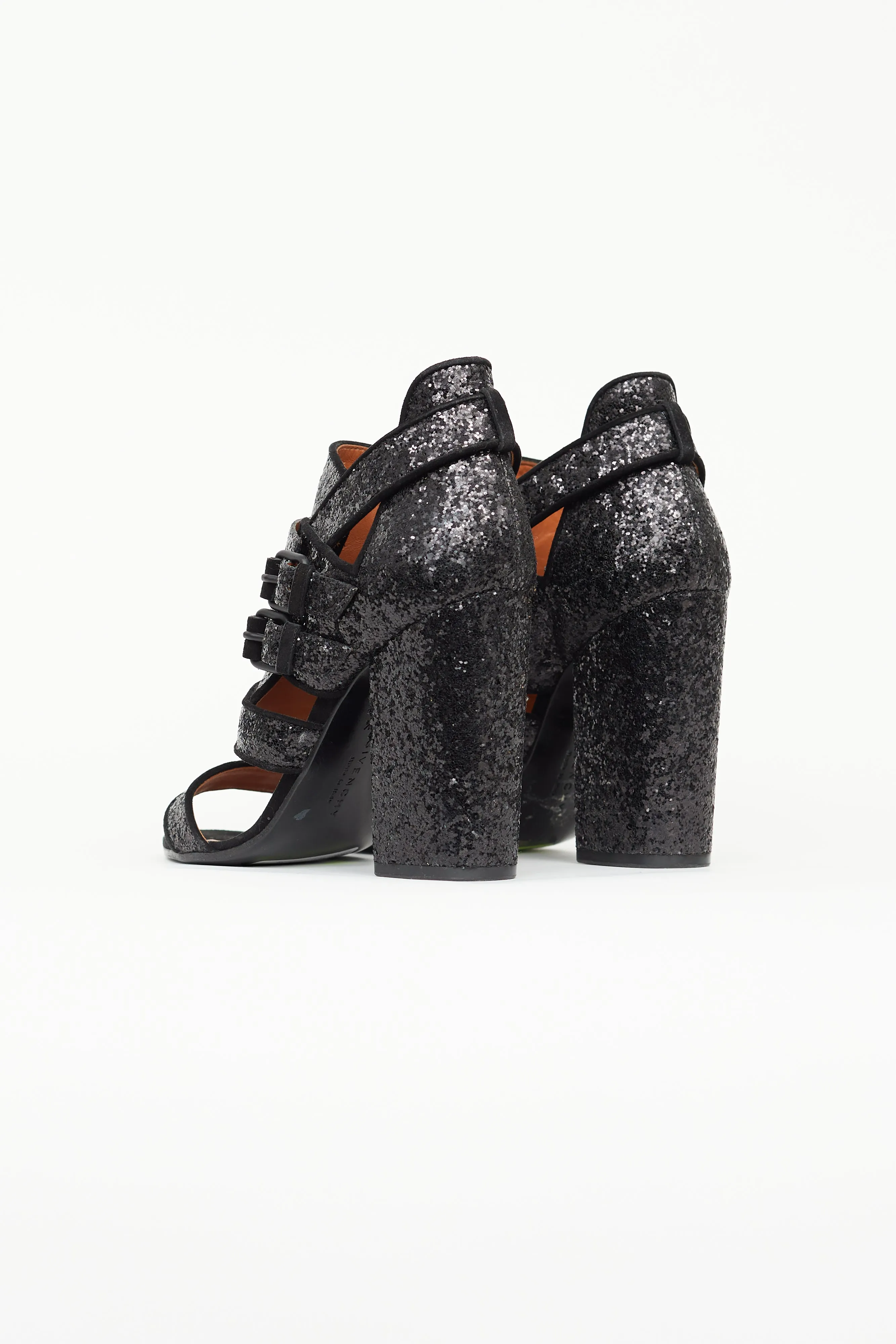 Black Glitter Cut Out Heel