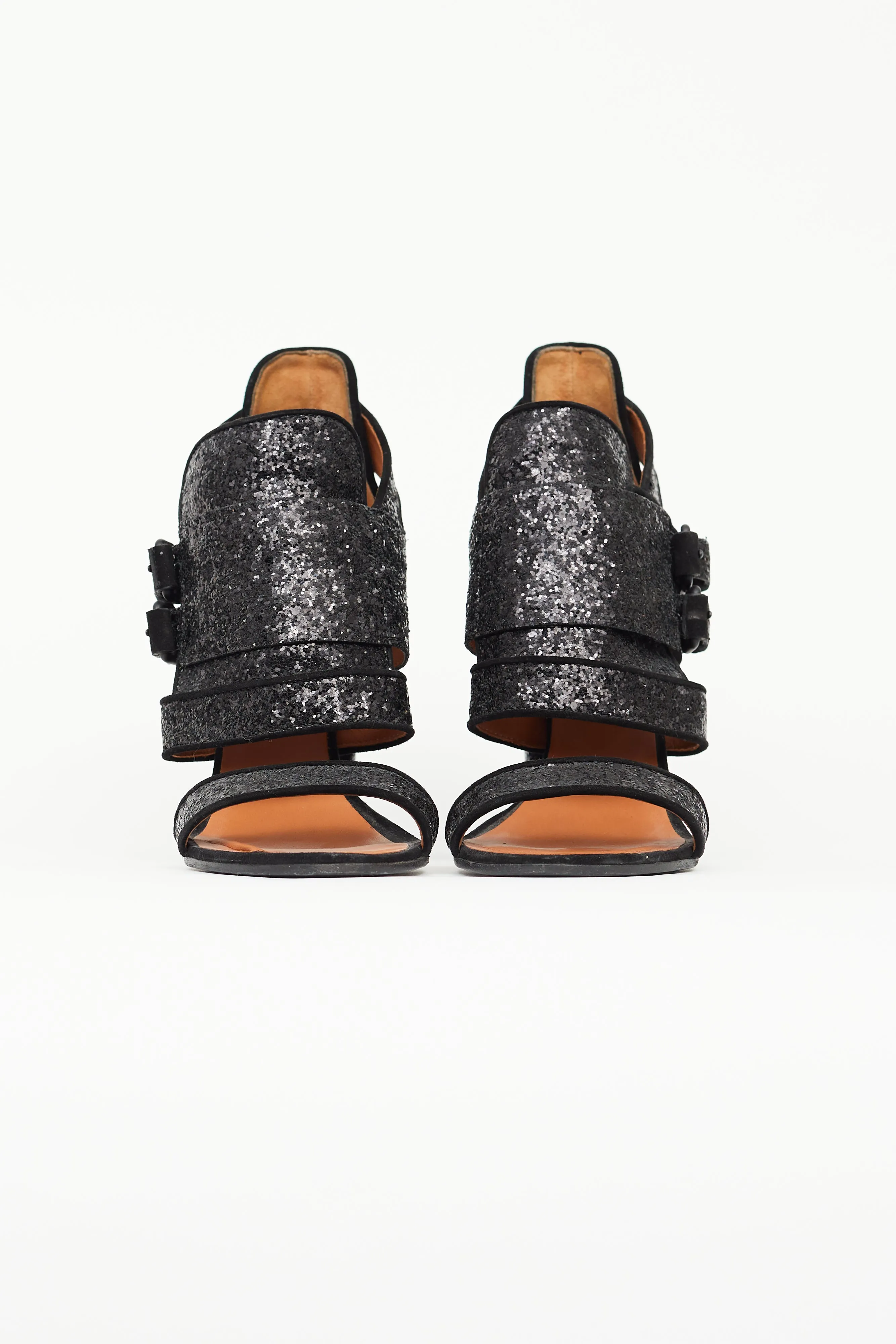 Black Glitter Cut Out Heel