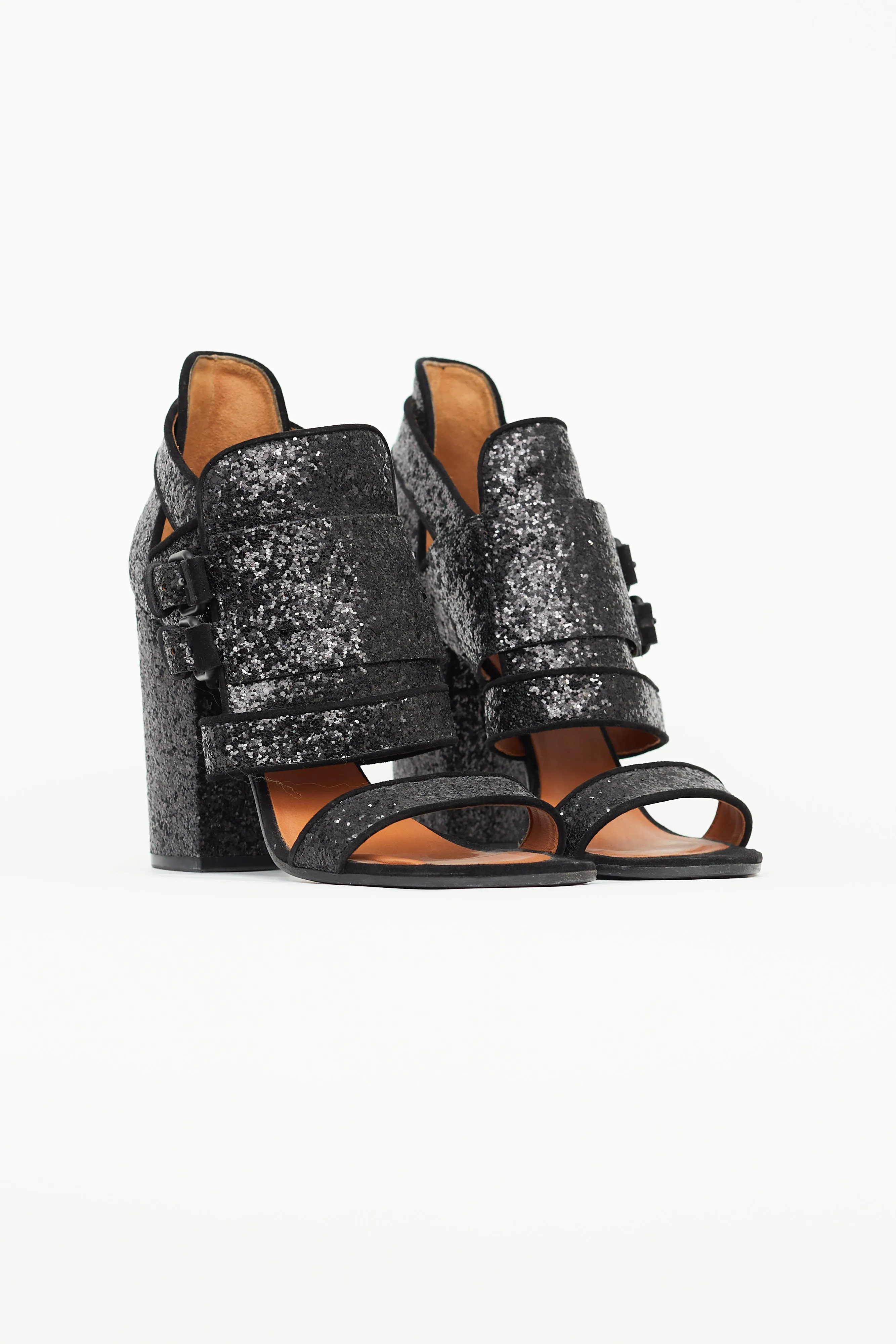 Black Glitter Cut Out Heel