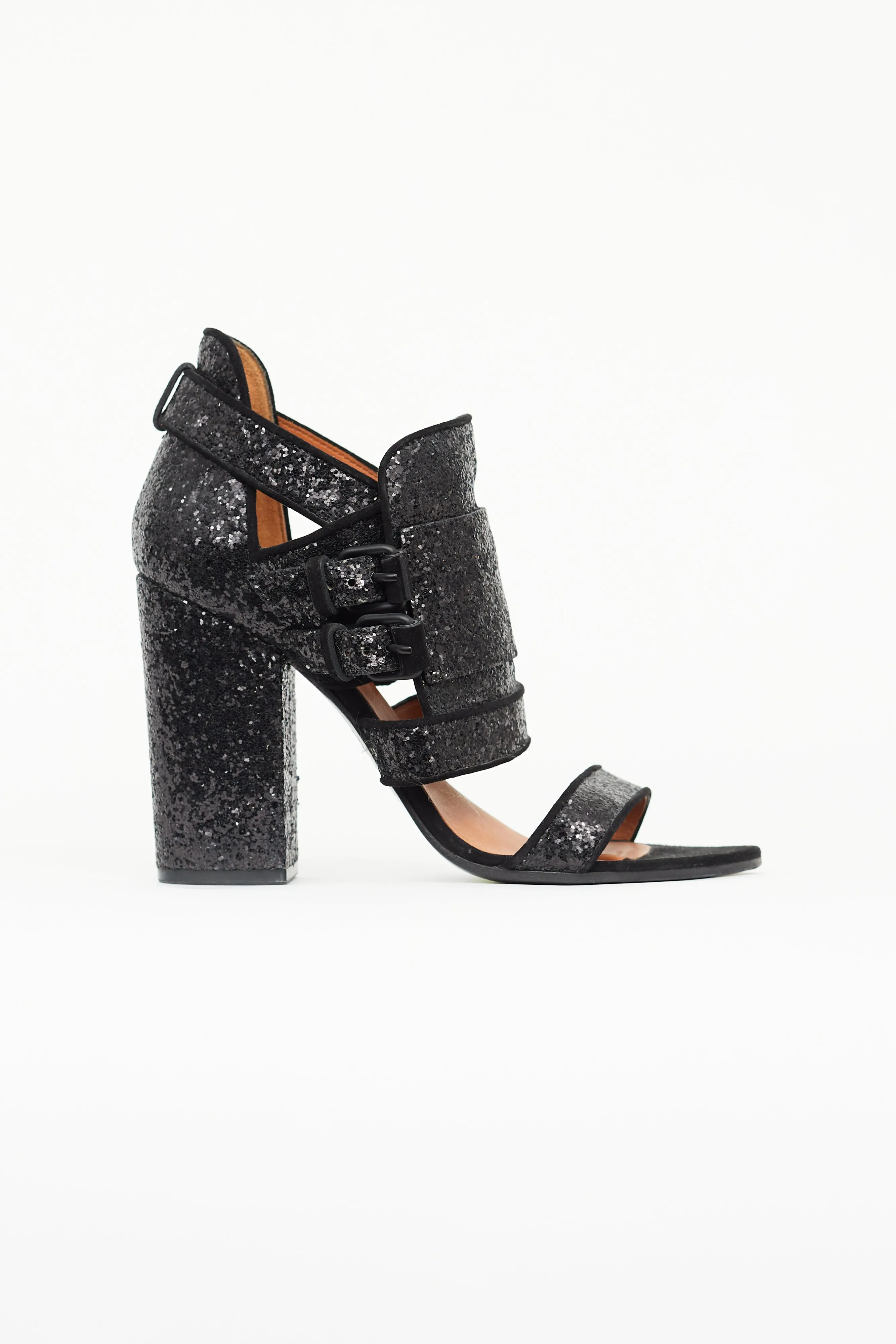 Black Glitter Cut Out Heel