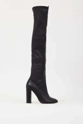 Black Leather So Me Thigh High Boot