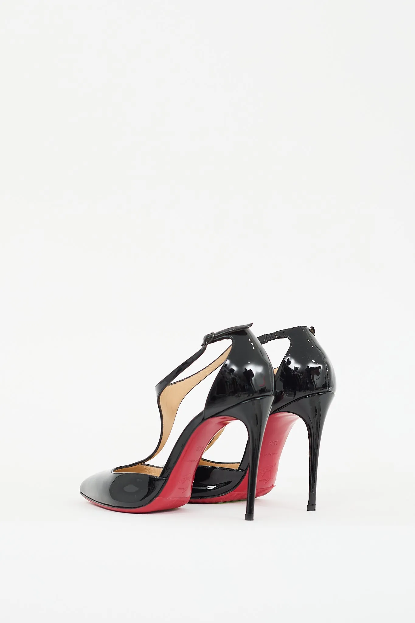 Black Patent Leather J String D'orsay Heel