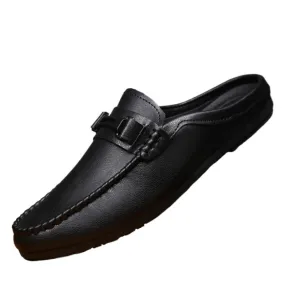Casual thin high-end business black men's loafer beanie shoes men's leather shoes outdoor breathable trend soft leather waterproof