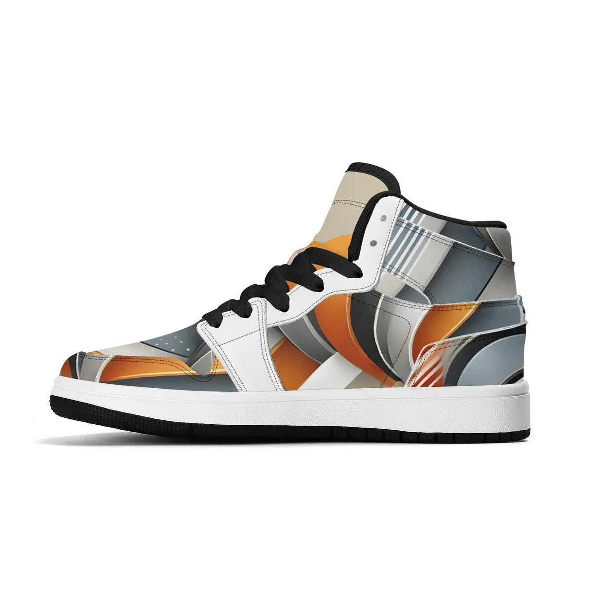 Children High-Top Synthetic Leather Sneakers