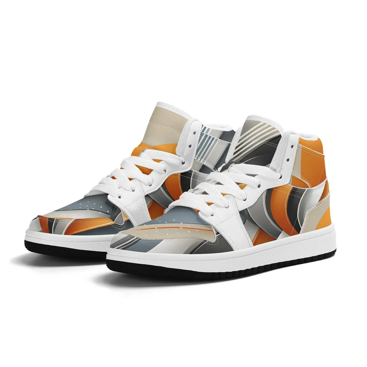 Children High-Top Synthetic Leather Sneakers