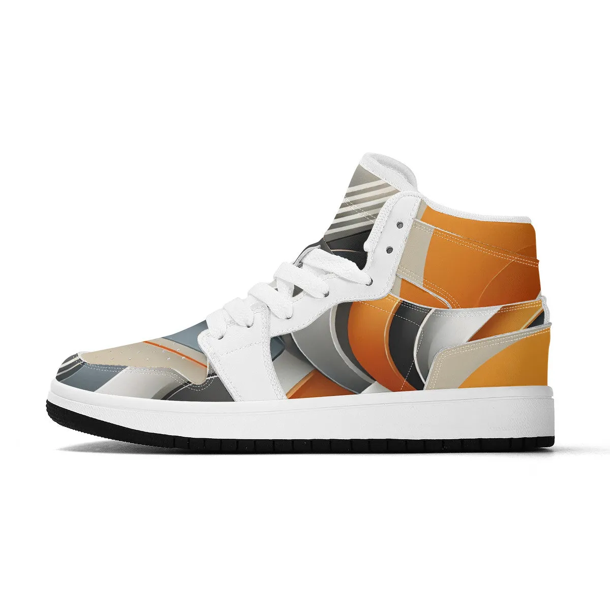 Children High-Top Synthetic Leather Sneakers