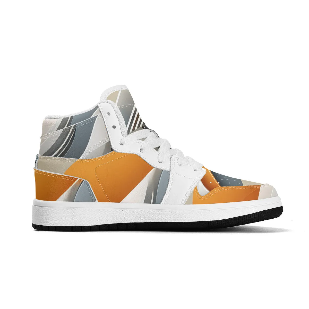 Children High-Top Synthetic Leather Sneakers