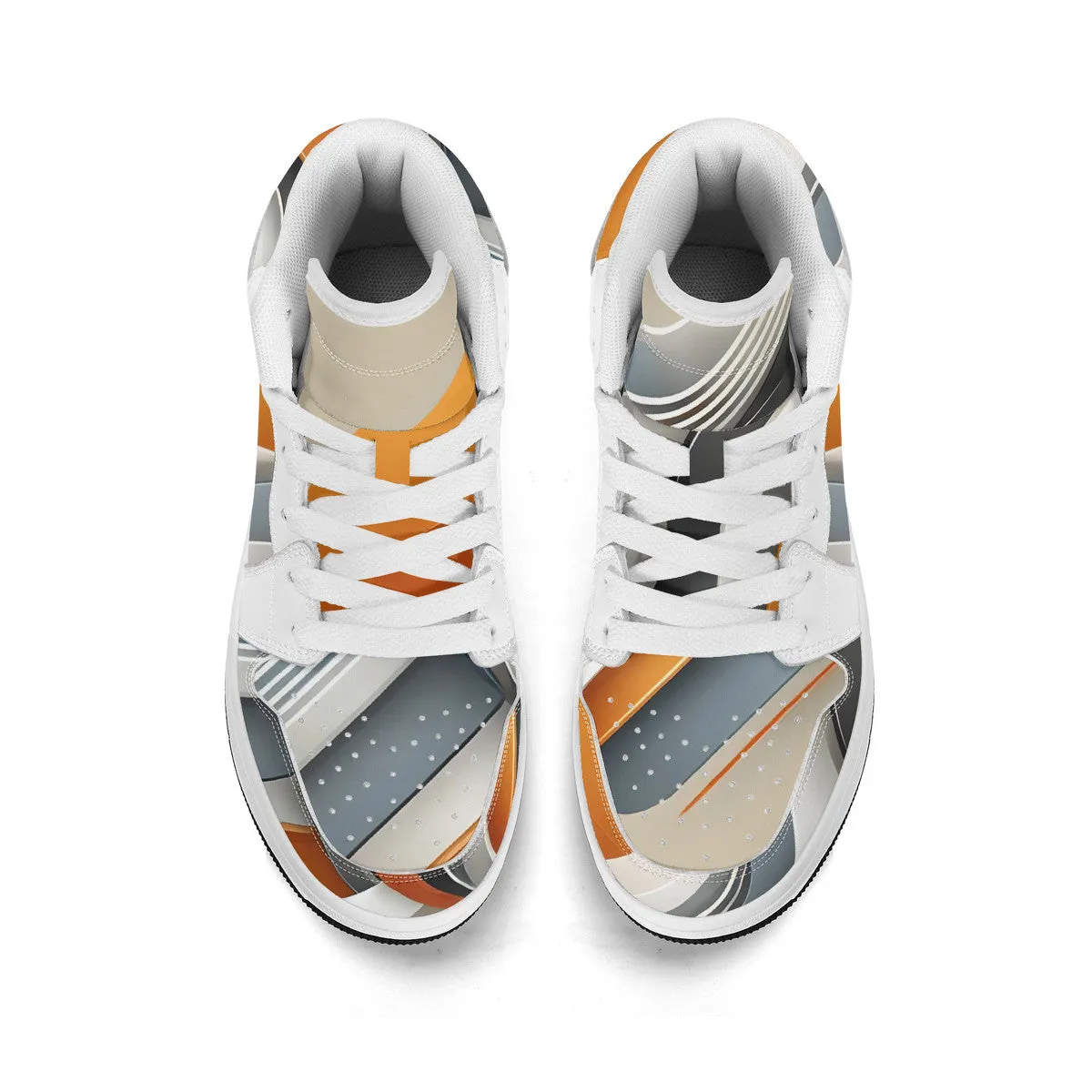 Children High-Top Synthetic Leather Sneakers