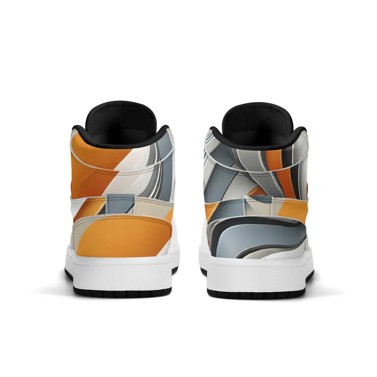 Children High-Top Synthetic Leather Sneakers