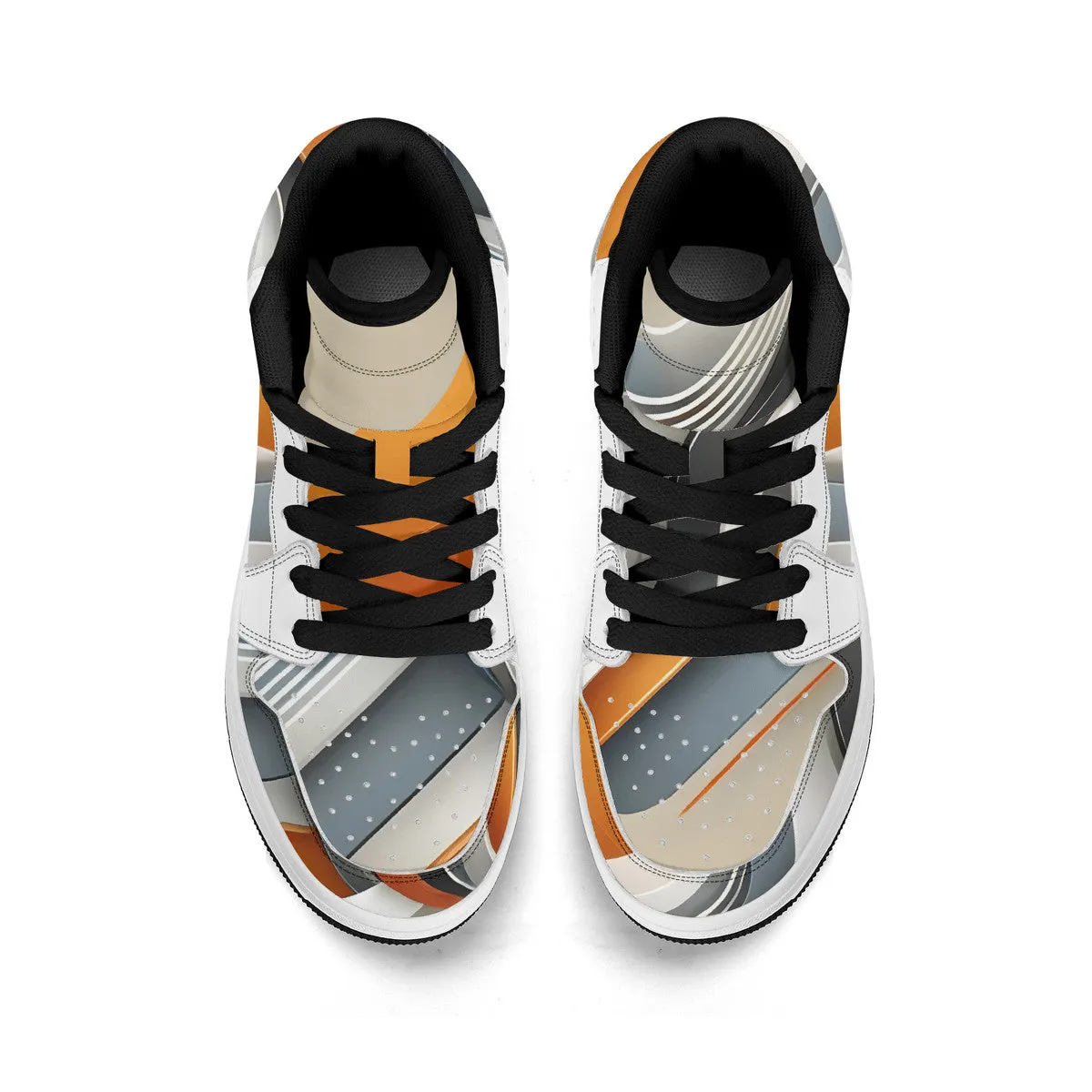 Children High-Top Synthetic Leather Sneakers