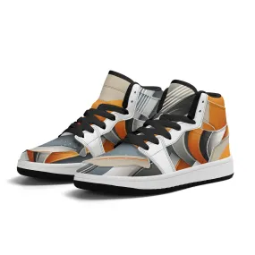 Children High-Top Synthetic Leather Sneakers