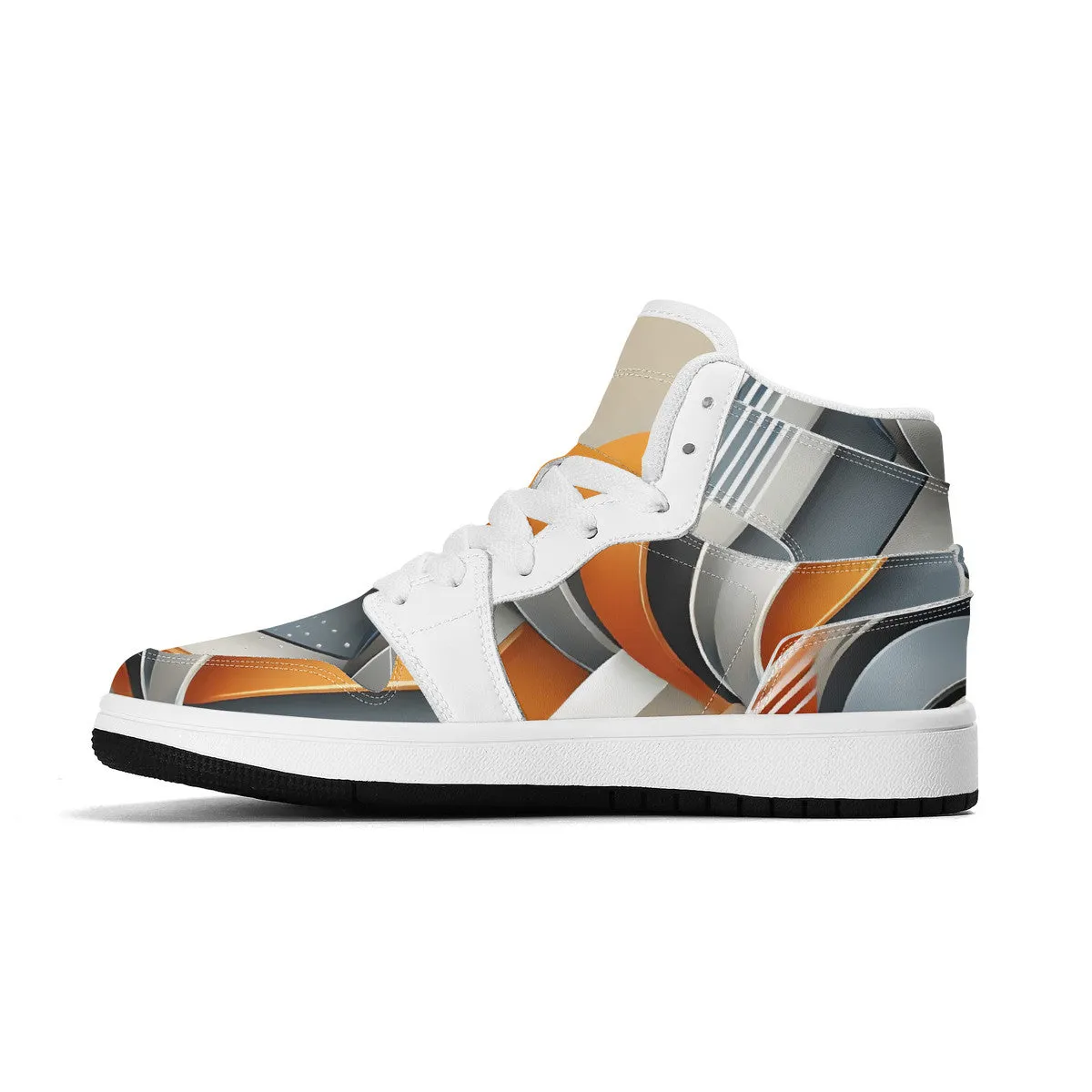 Children High-Top Synthetic Leather Sneakers