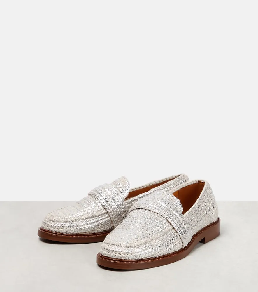 Chloe Kalya metallic crochet loafers