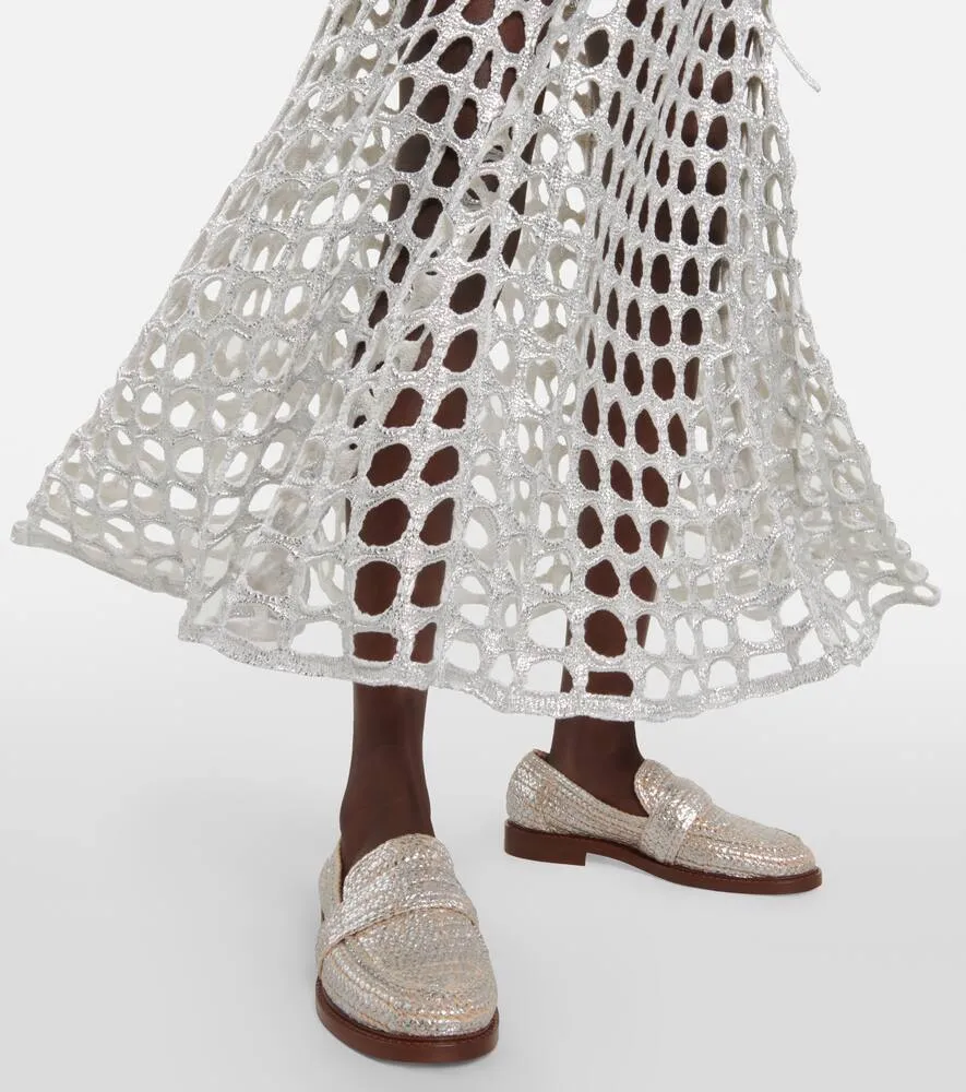Chloe Kalya metallic crochet loafers