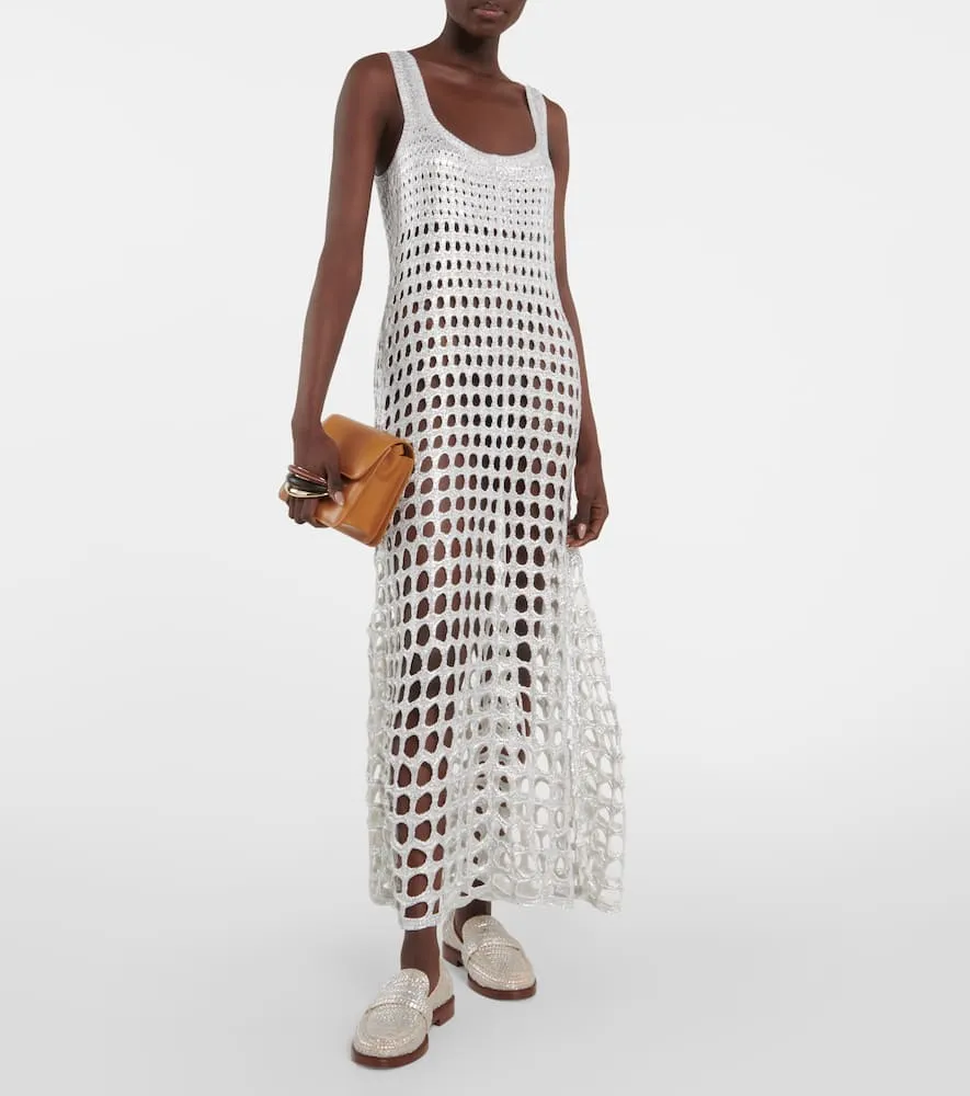 Chloe Kalya metallic crochet loafers