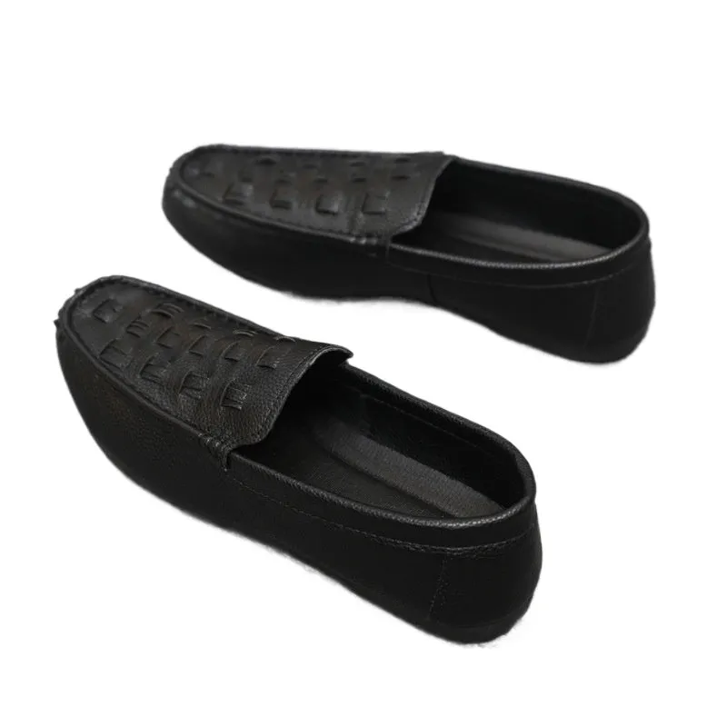 Flat bottom thick sole loafers comfortable round head soft sole low top color lazy shoes Doudou shoes shoes single shoes one pedal