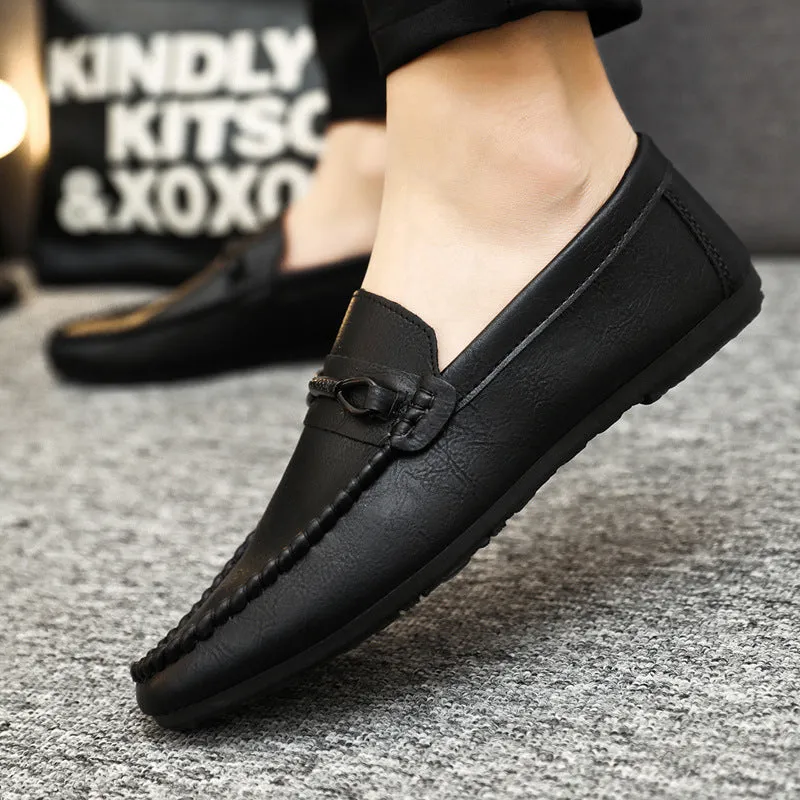 Loafers men's Korean version breathable driving shoes men's 2024 summer new casual leather shoes men's tide versatile lazy tide shoes
