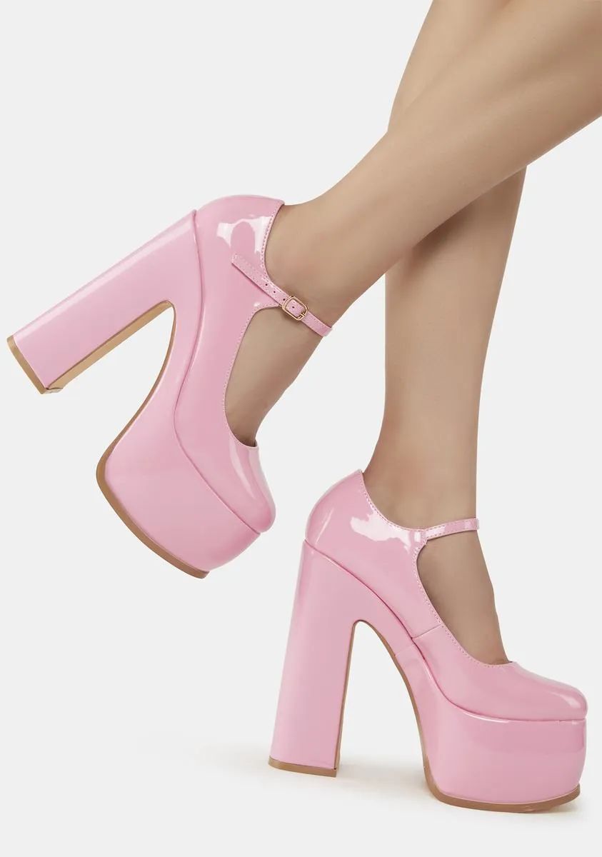 Pink Tamsin Platform Heels